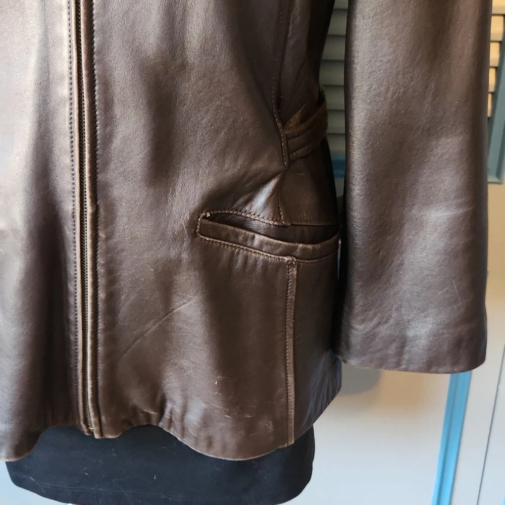 Knoles & Carter Dark Brown Leather Jacket - Picture 8 of 15